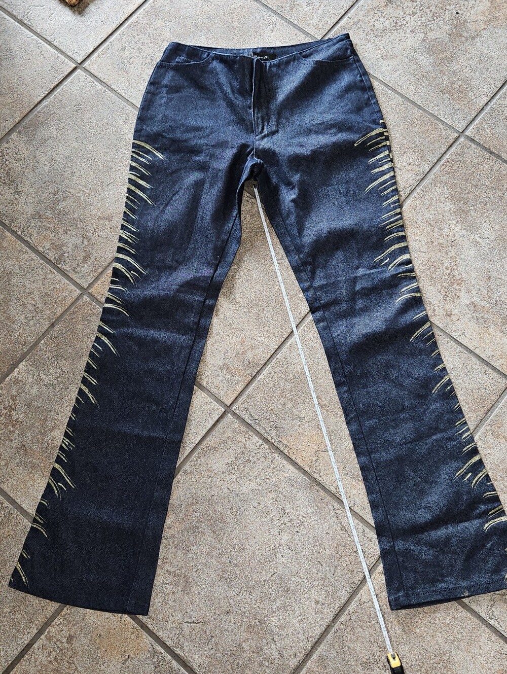 Arden B Dark Blue Women's Jeans with Gold Stitch Accent